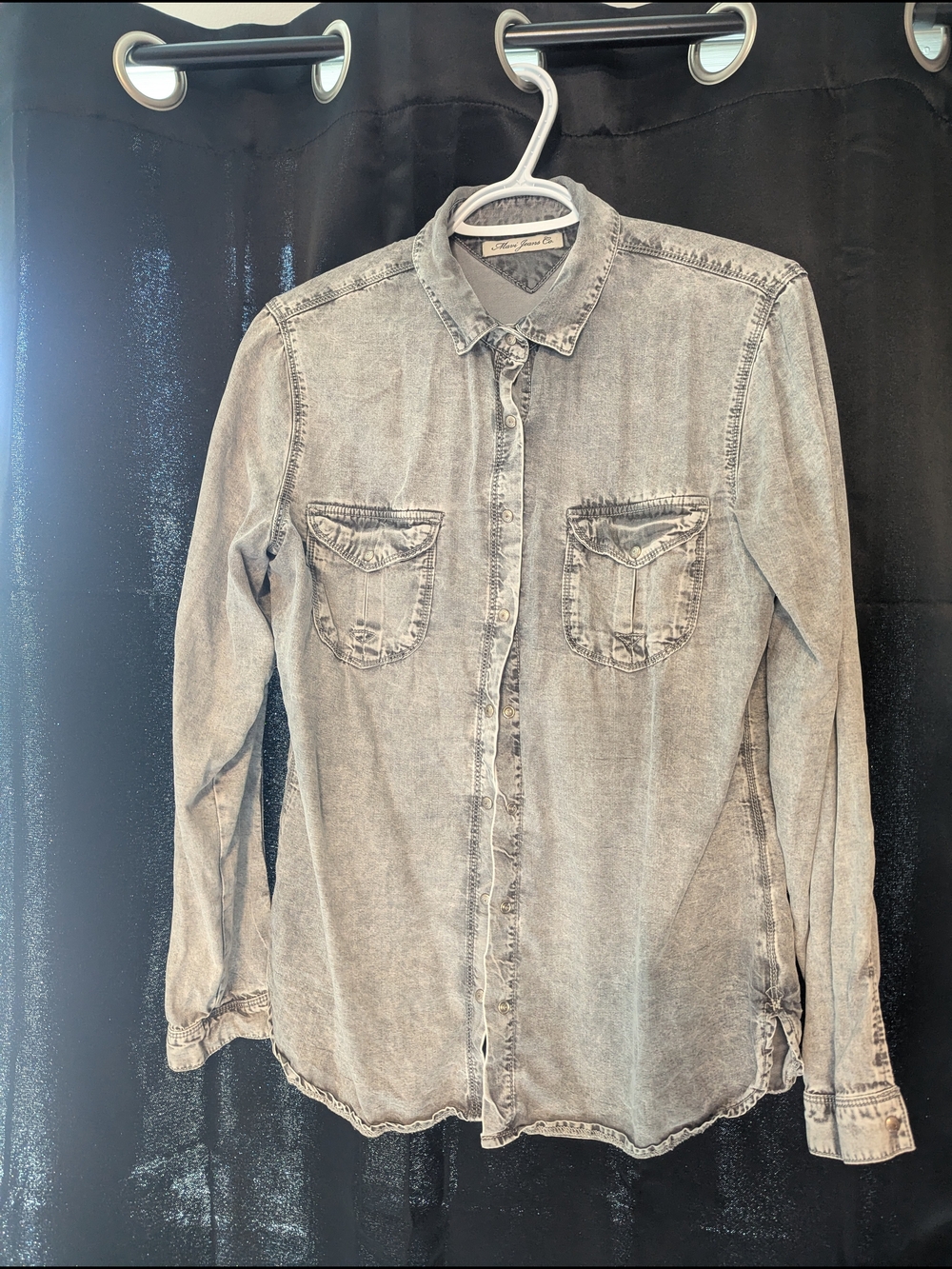 Mavi Supersoft Washed Denim Long-Sleeve Shirt - Gray